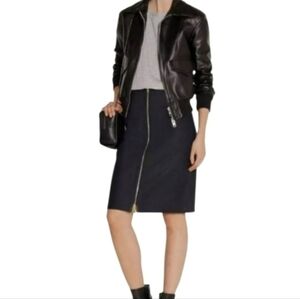 $395 rag & bone mazy black wool blend pencil skirt authentic size 12